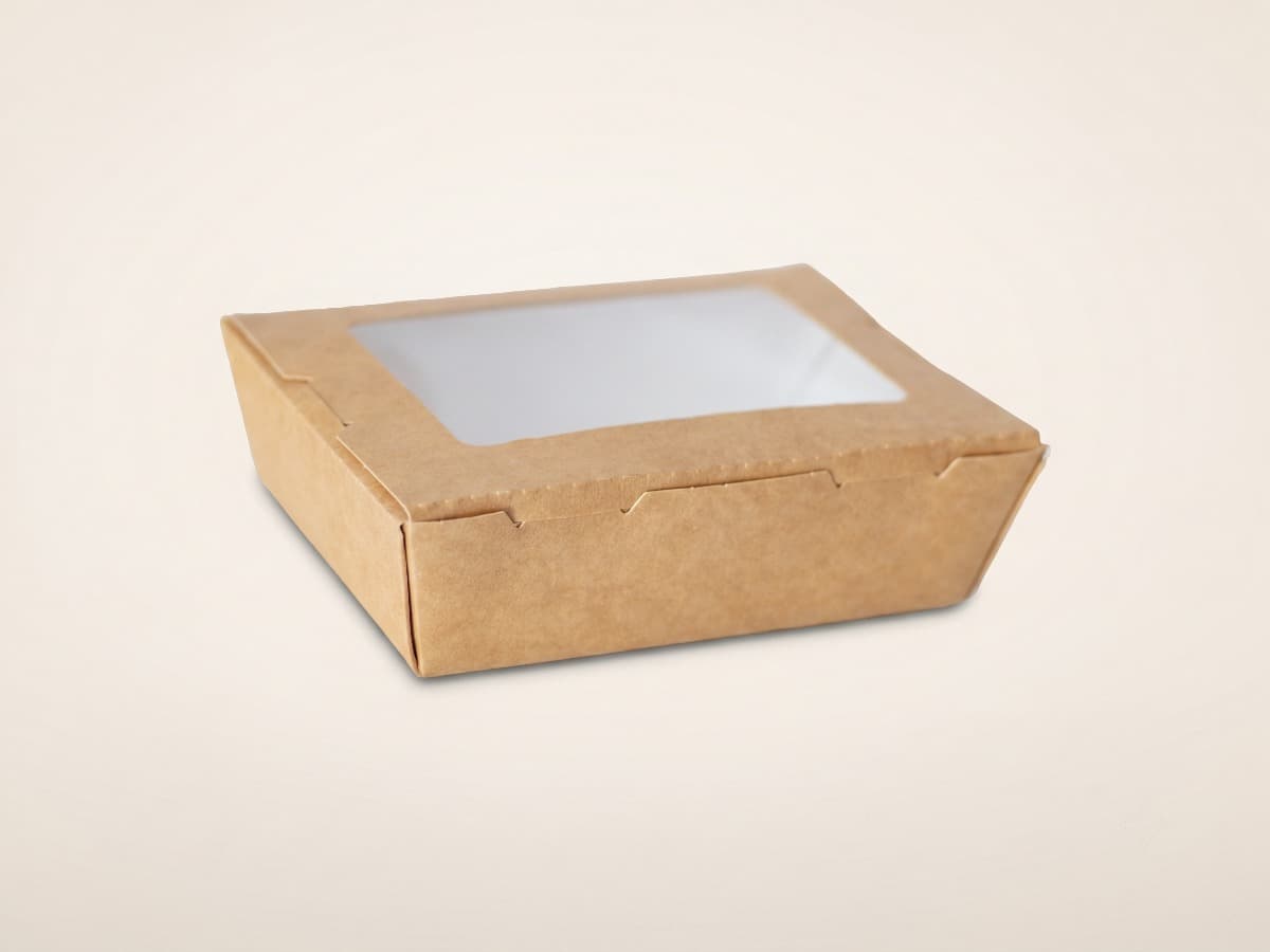 Scatola monopezzo con finestra in cartoncino kraft XS COD 9028