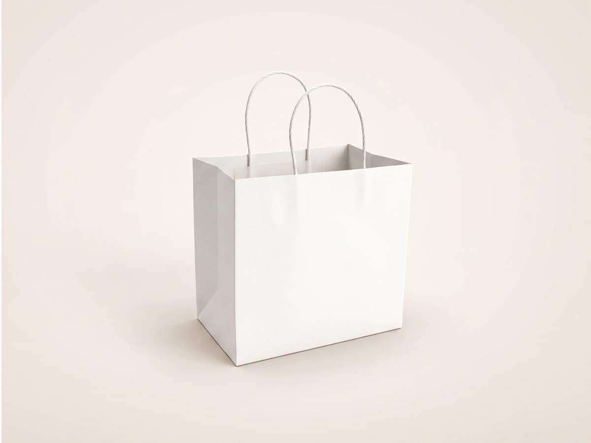 Shopper in carta bianca con manici S COD 9455