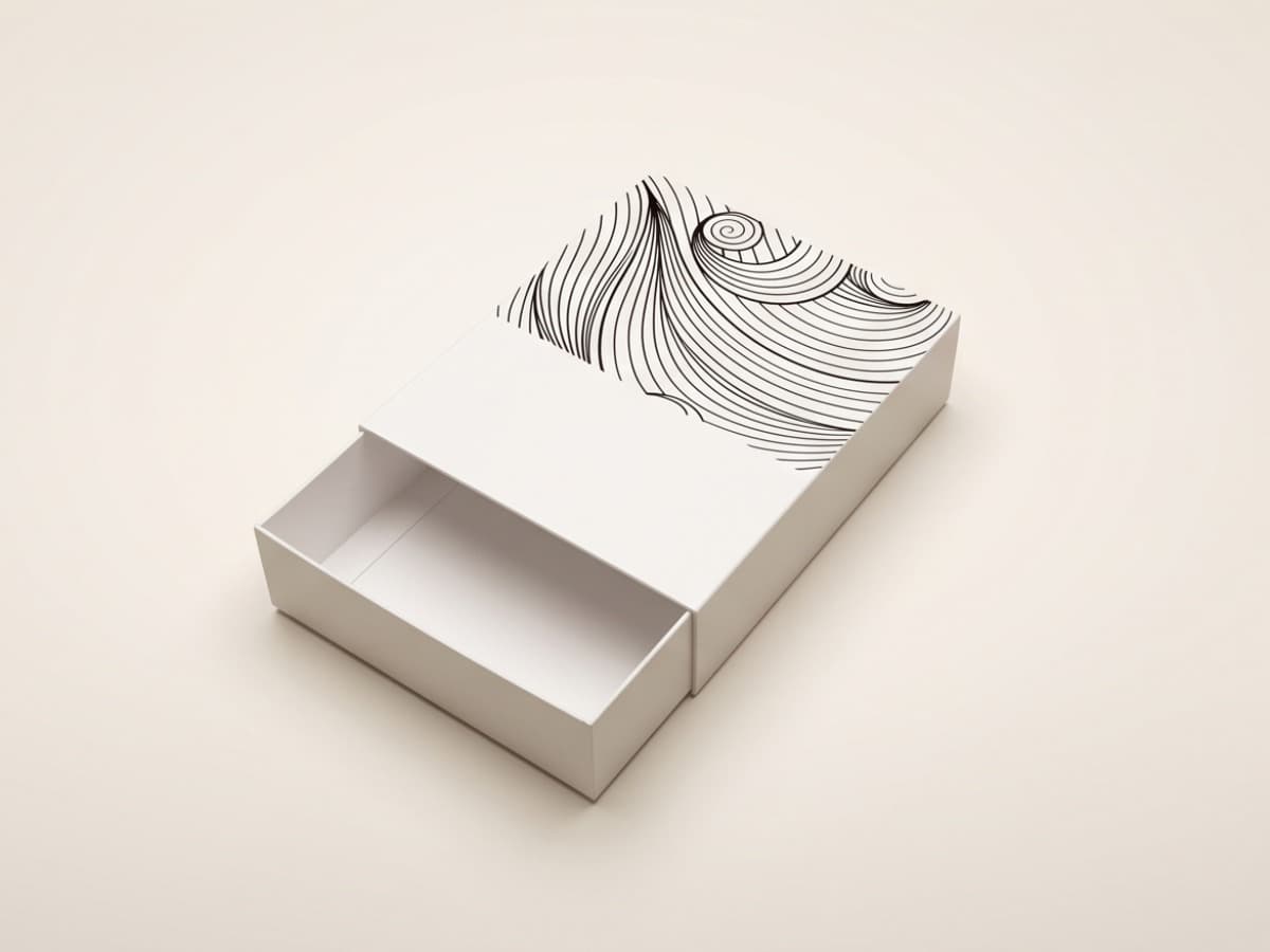Scatola a cassetto in cartoncino bianco 155 x 155 x 50 mm COD 9332