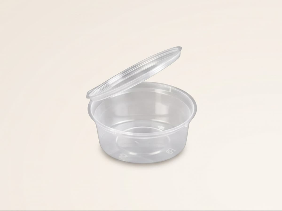 Coppetta porta salse in PP con coperchio integrato 1.5 oz / circa 45 ml COD 8748