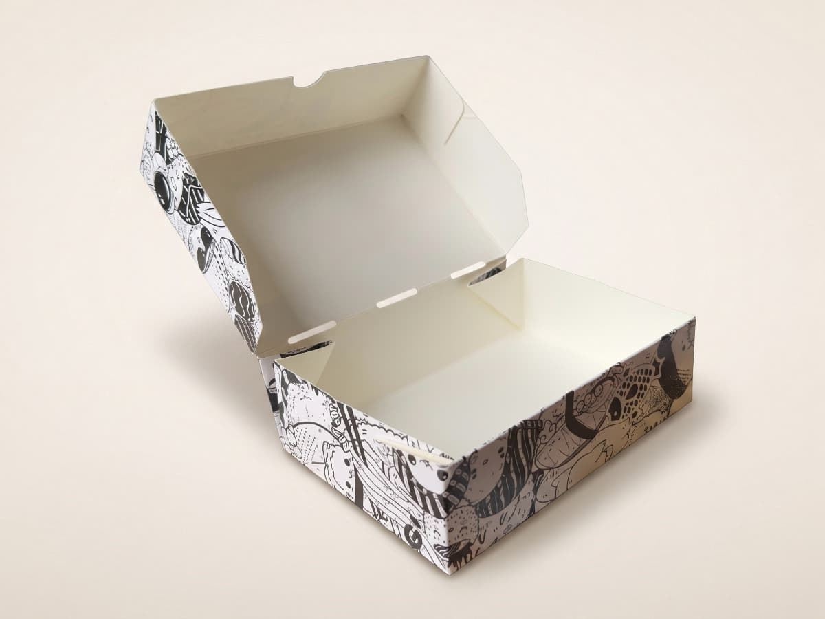 Hinged-lid food box 17.5 × 12 × 5 cm COD 9363