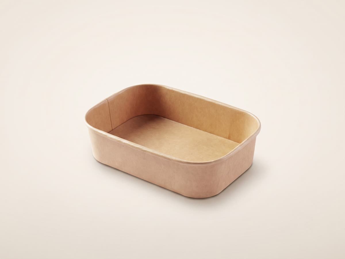 Vaschetta kraft con coperchio 500 ml rettangolare COD 8076